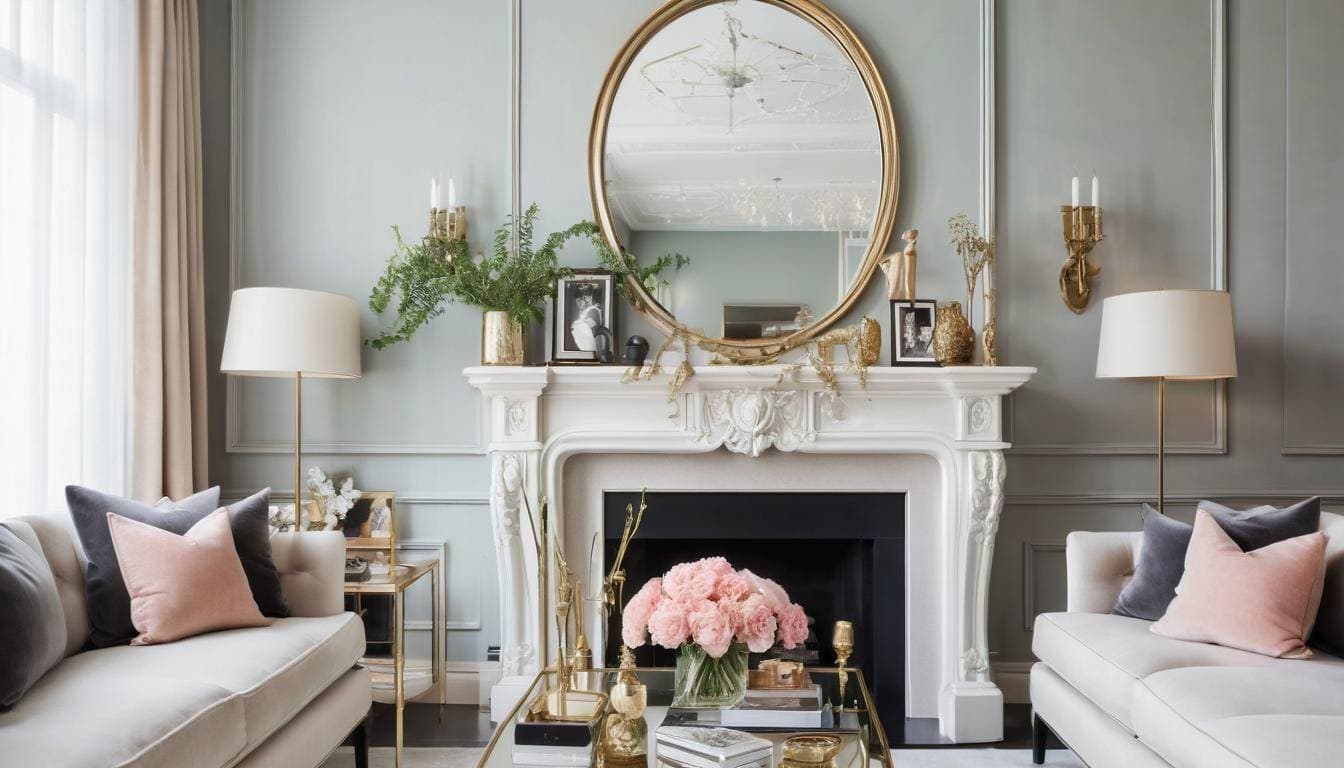 Chic mantel mirror reflection