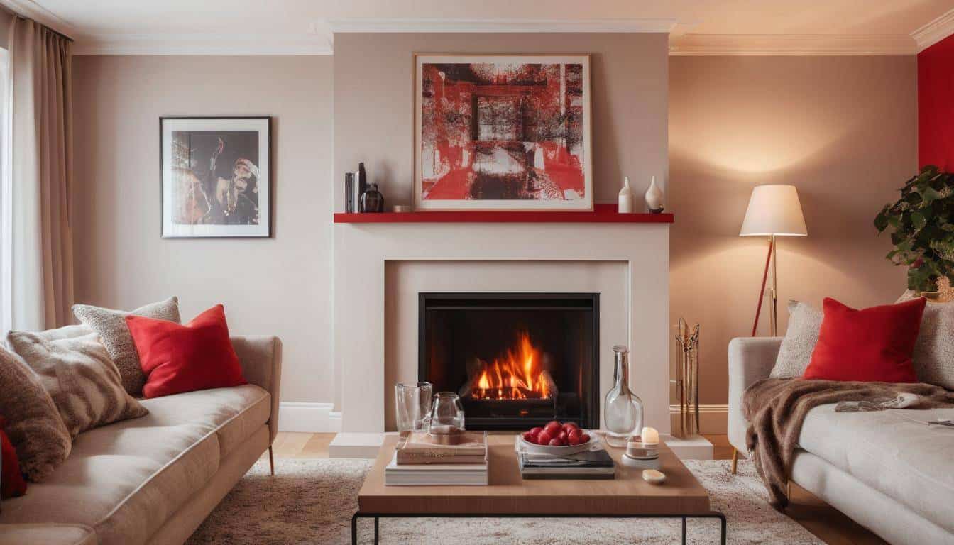 Cosy red fireplace