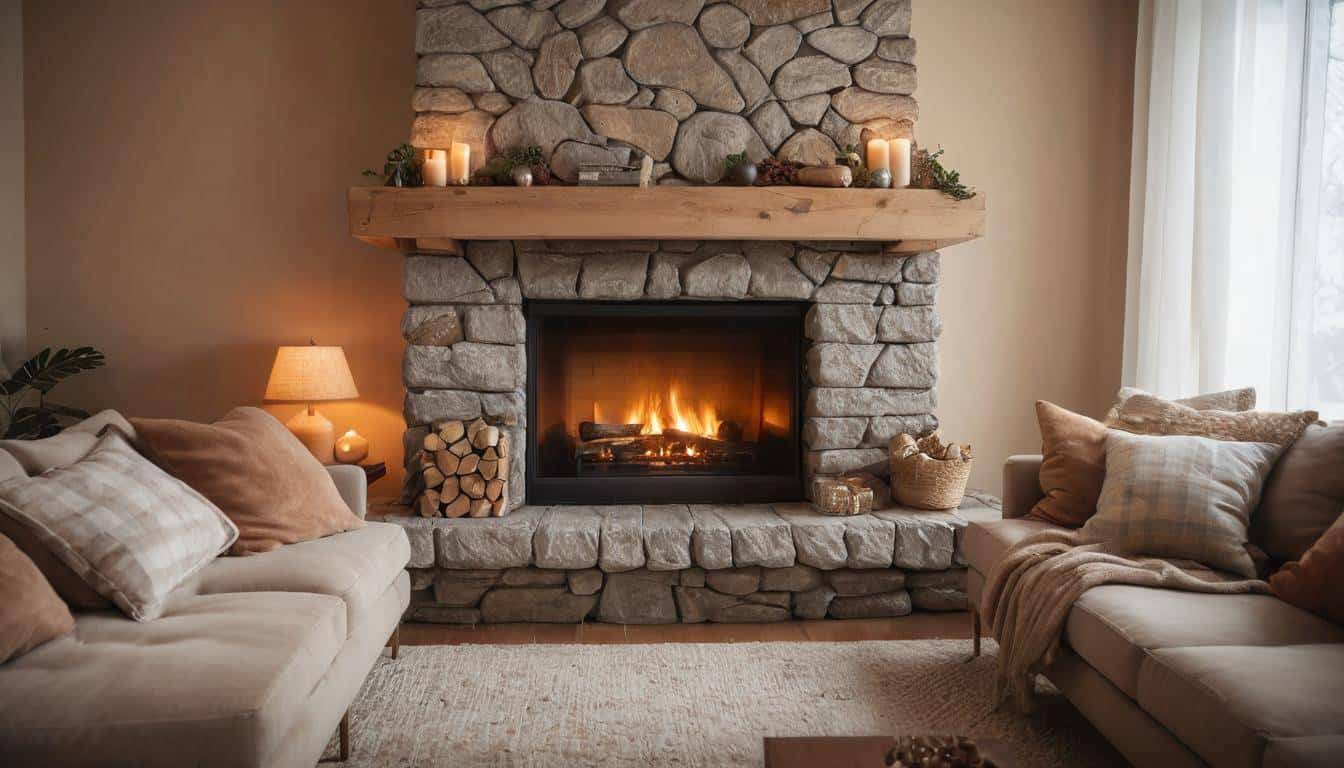 Cozy fireplace ambiance