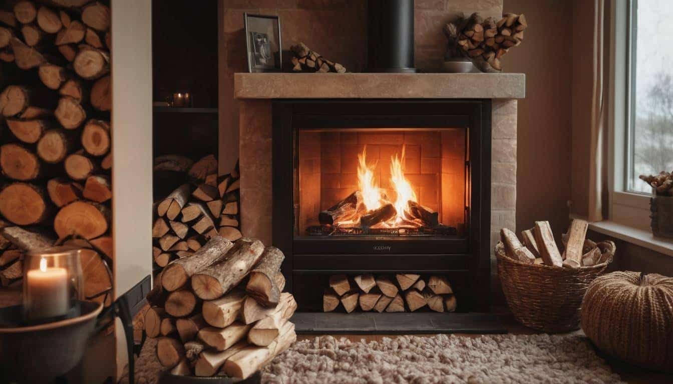 Cozy fireplace ambiance