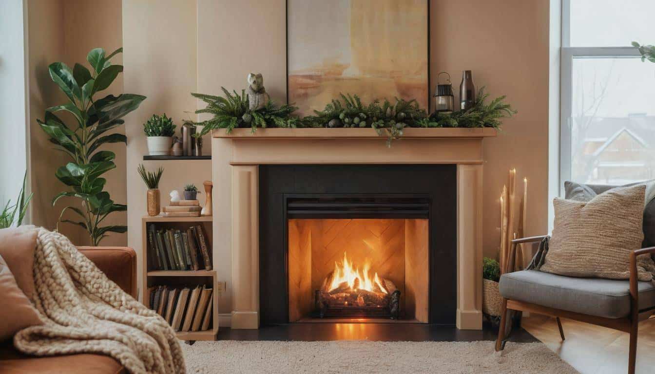 Cozy fireplace decor