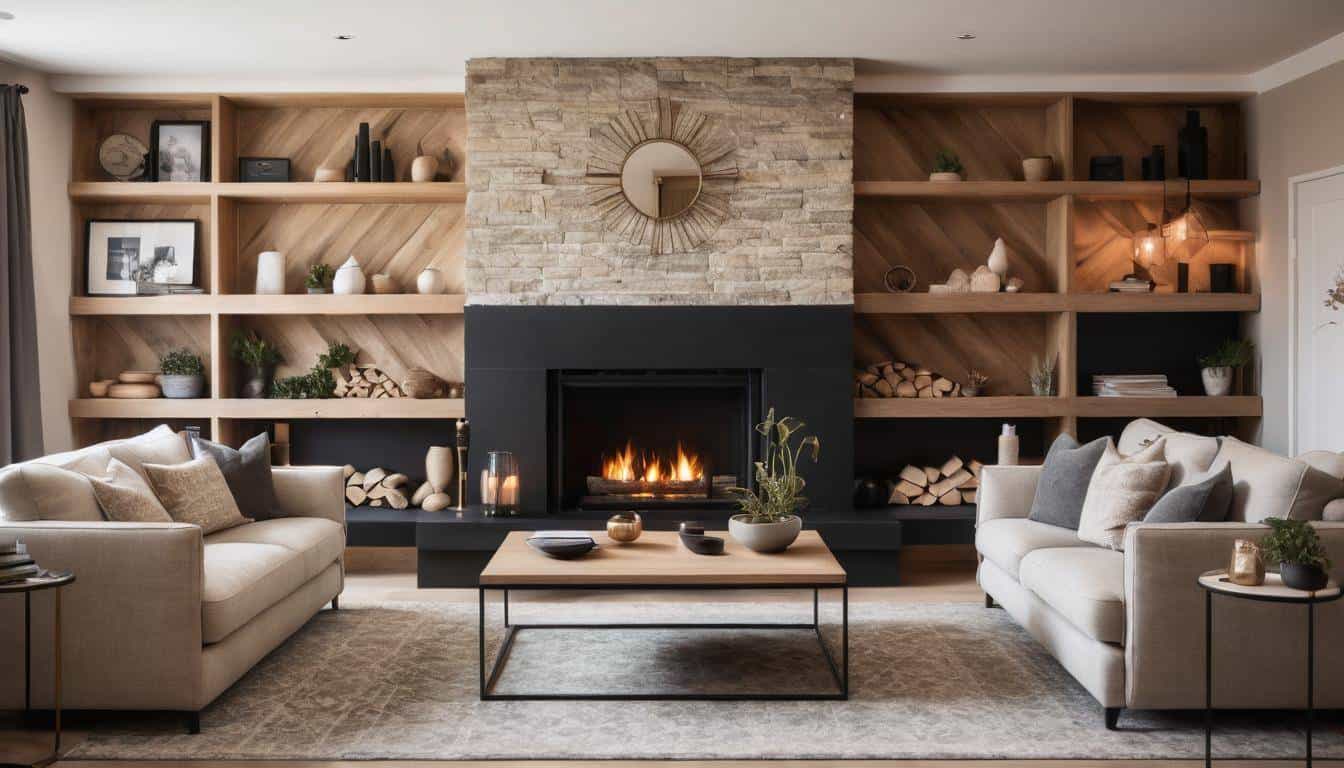 Cozy fireplace feature wall