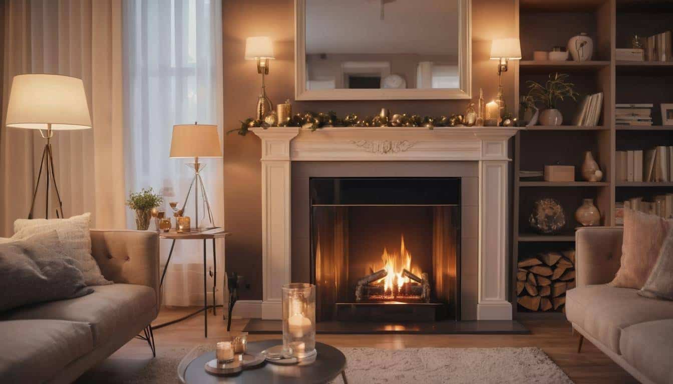 Cozy fireplace glow