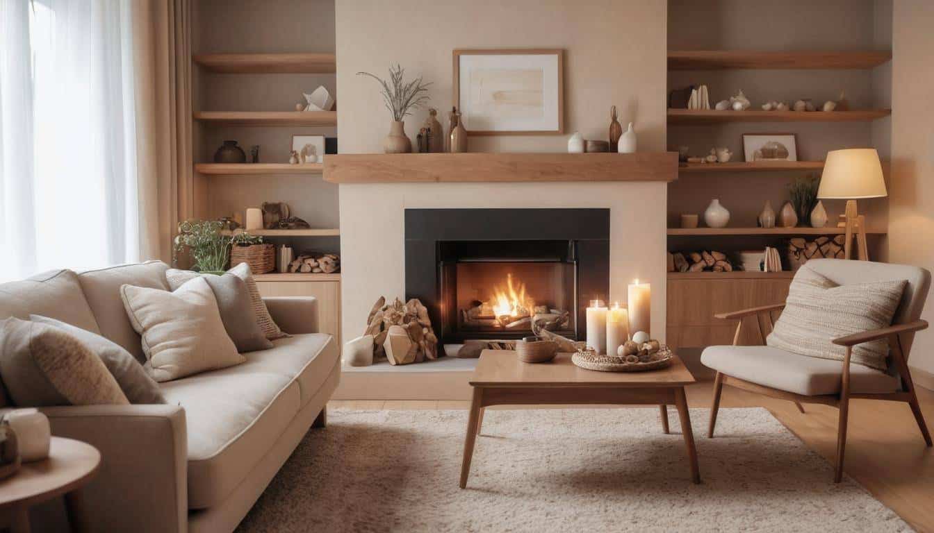 Cozy fireplace living room