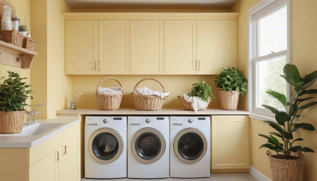 Cozy pale yellow laundry