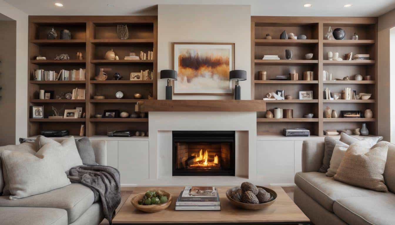 Customized fireplace shelving