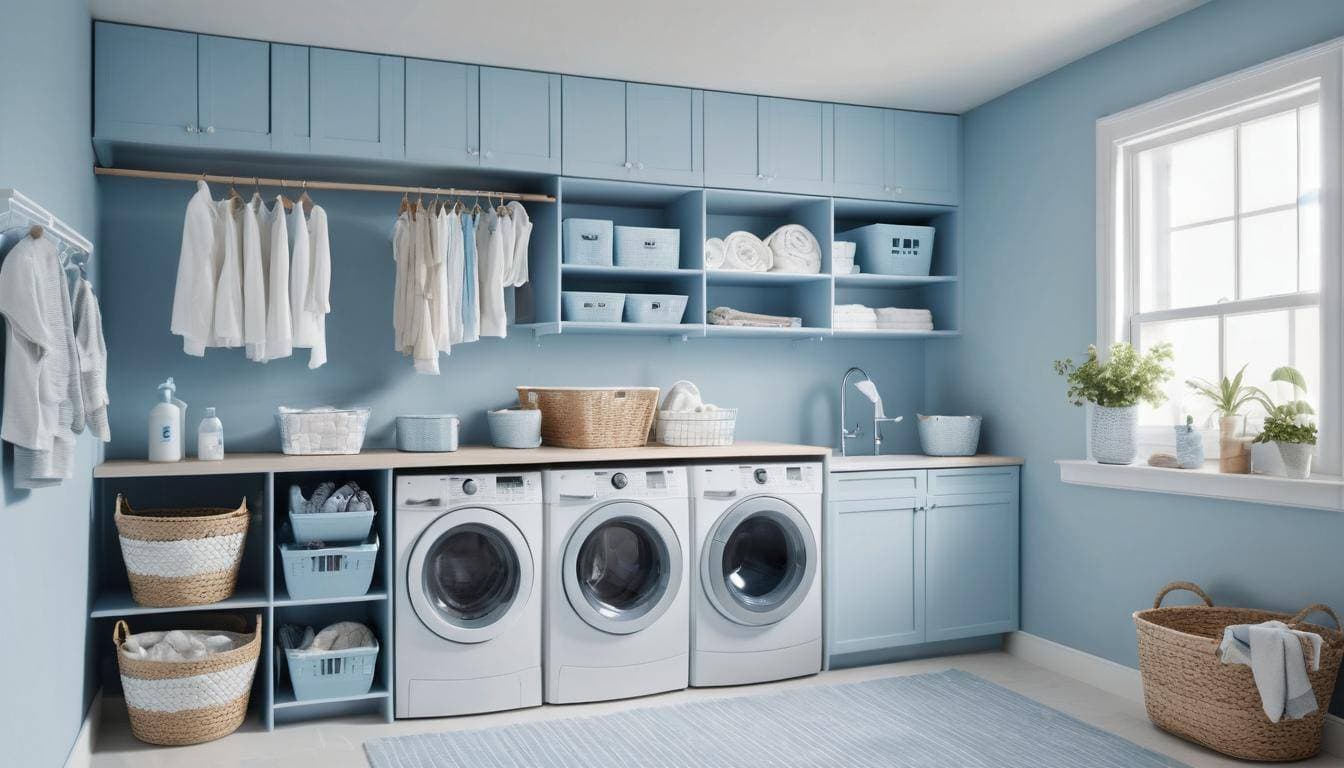 Efficient light blue laundry