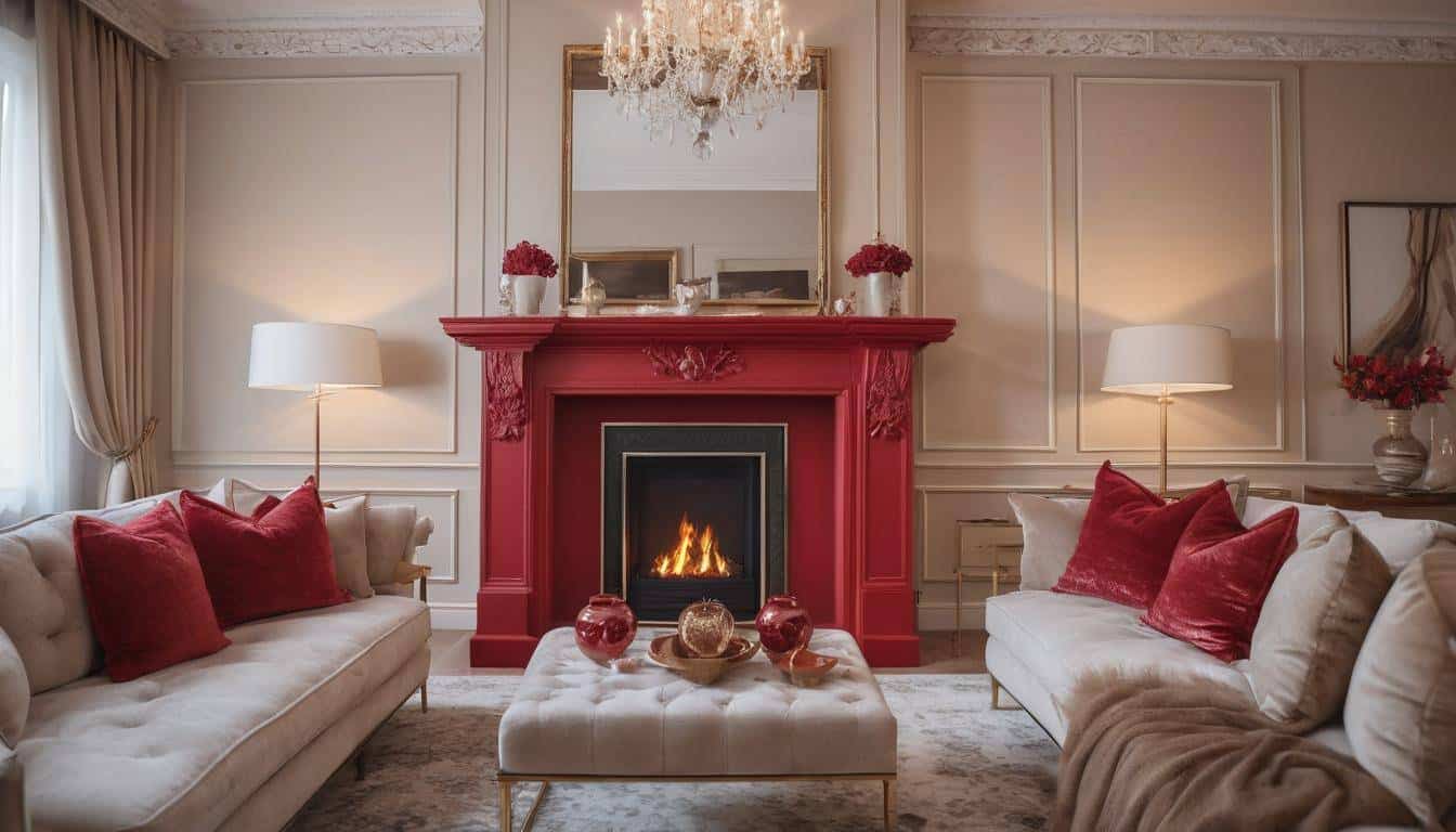 Elegant Majestic Red Fireplace