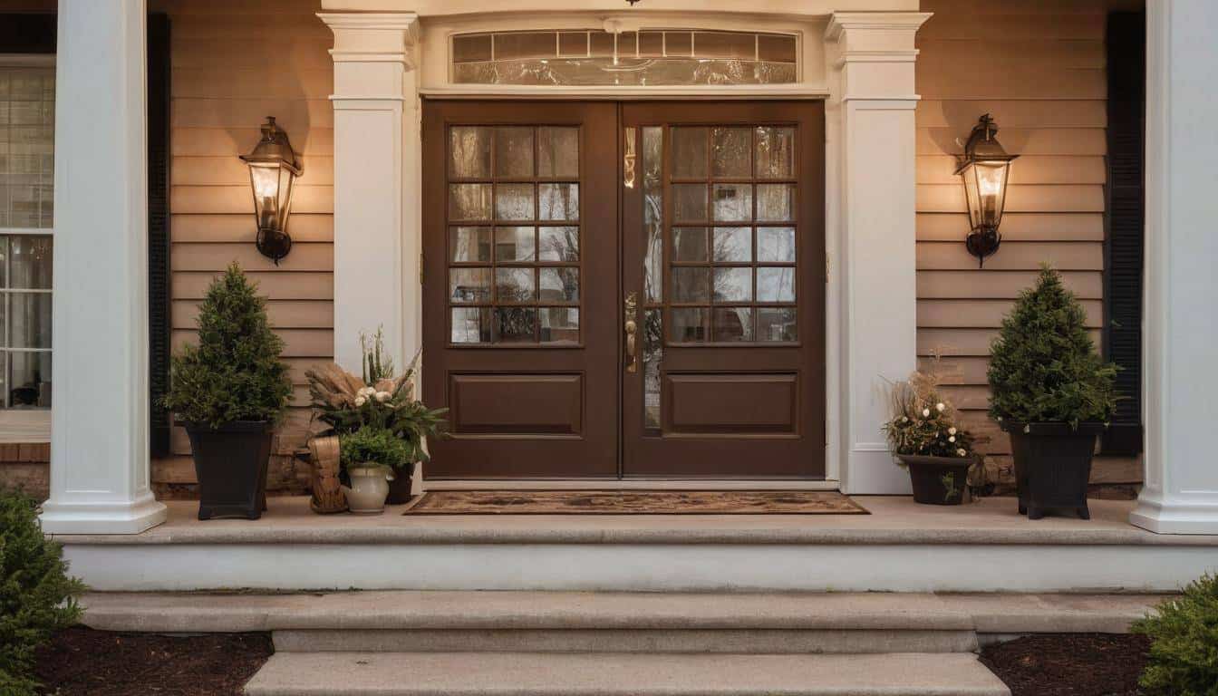 Elegant brown front porch