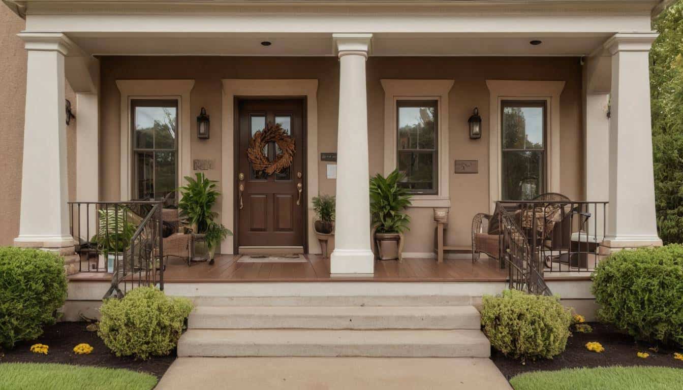 Elegant brown front porch