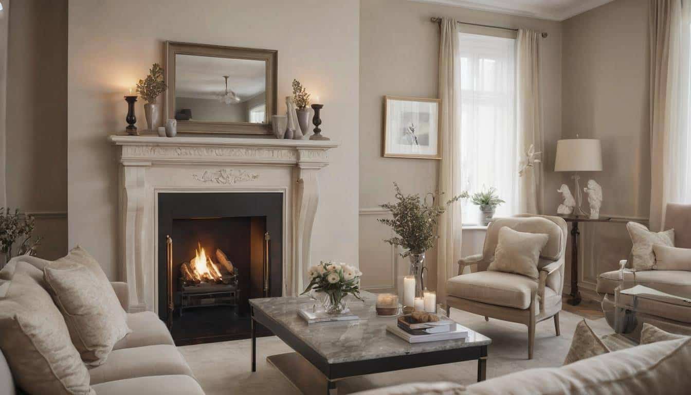 Elegant fireplace with mantel