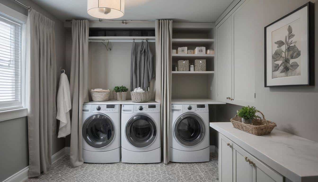 Elegant gray laundry room