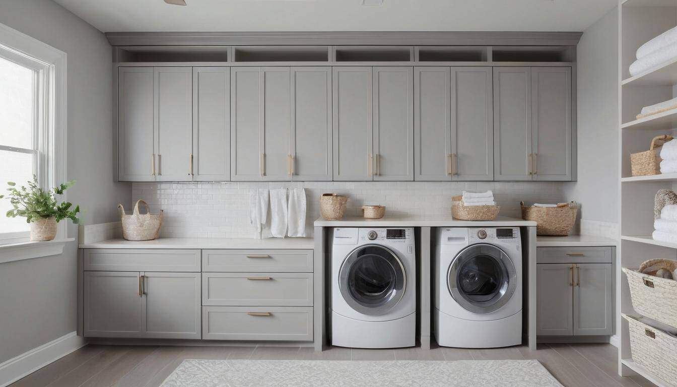 Elegant gray laundry room