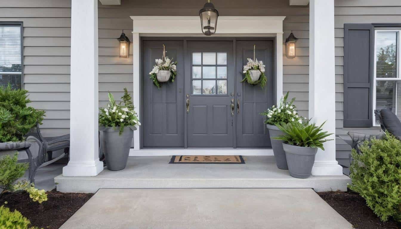 Elegant grey front porch