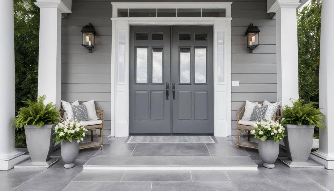 Elegant grey front porch