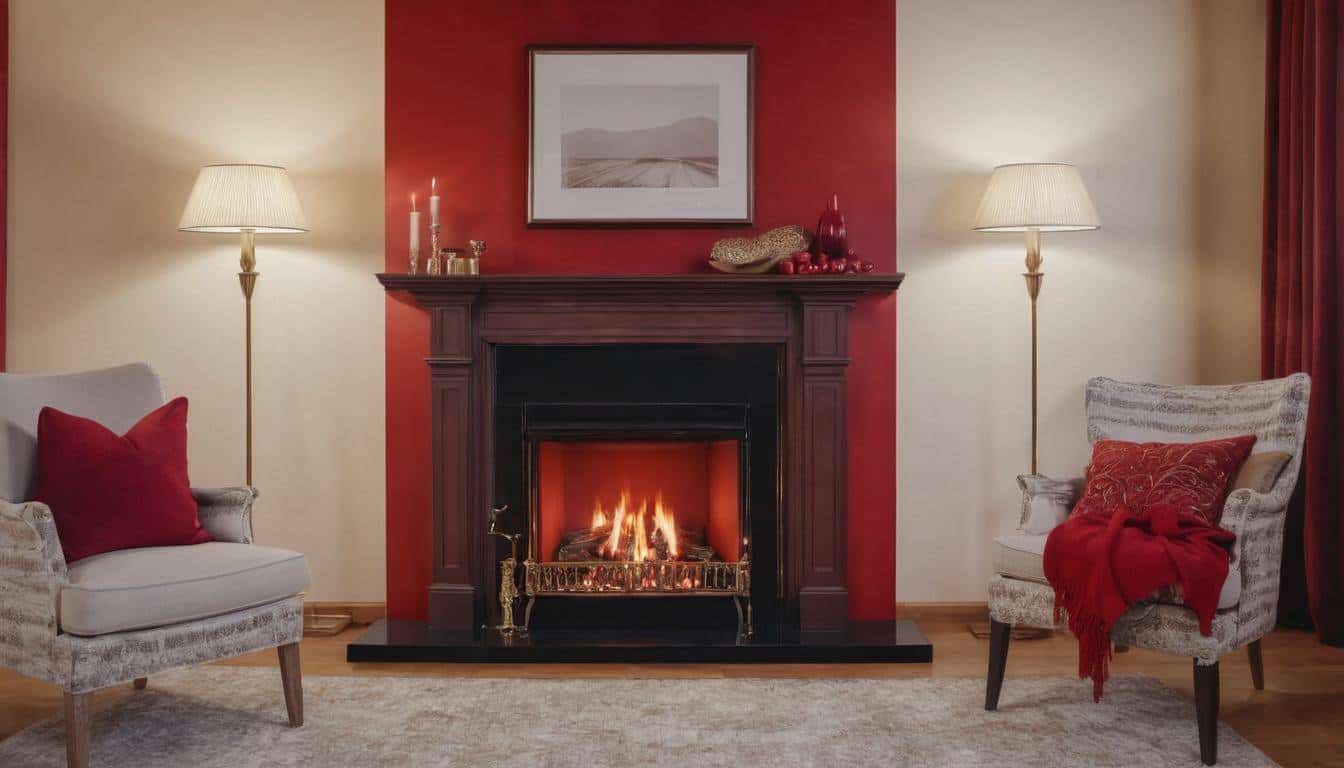 Elegant red fireplace