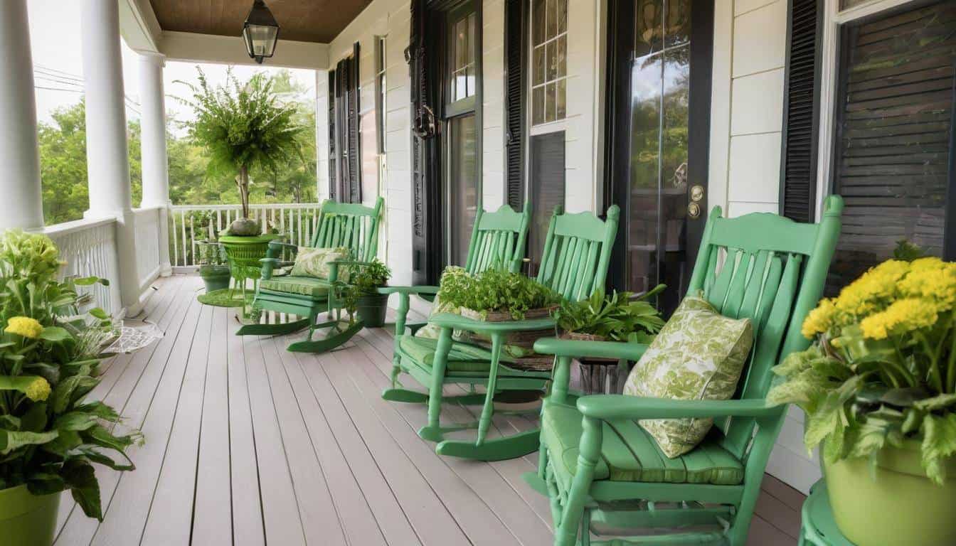 Enchanting green front porch