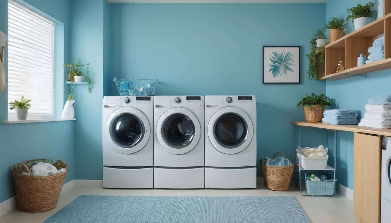 Fresh Light Blue Laundry Wall