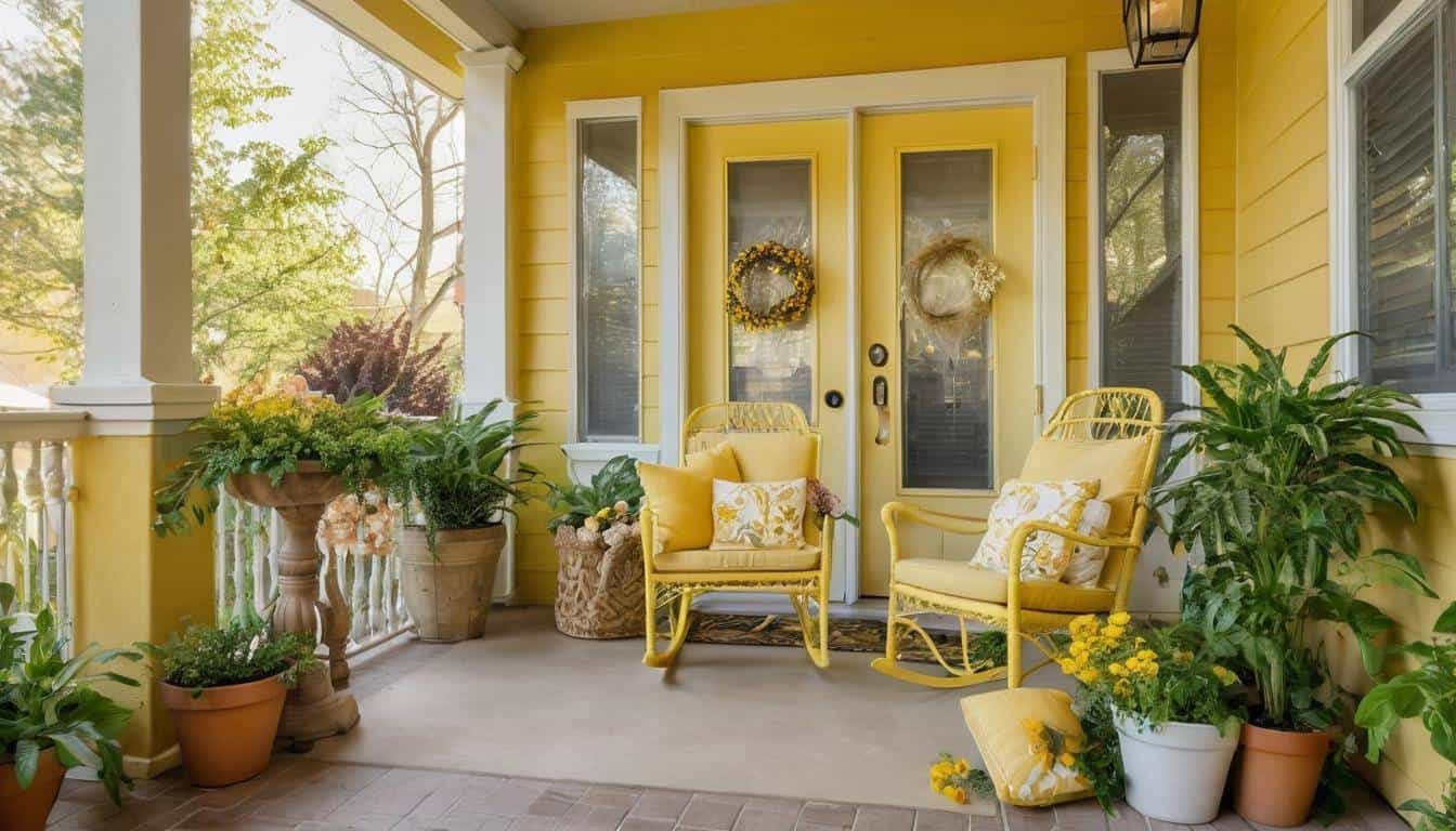 Inviting Yellow Front Porch