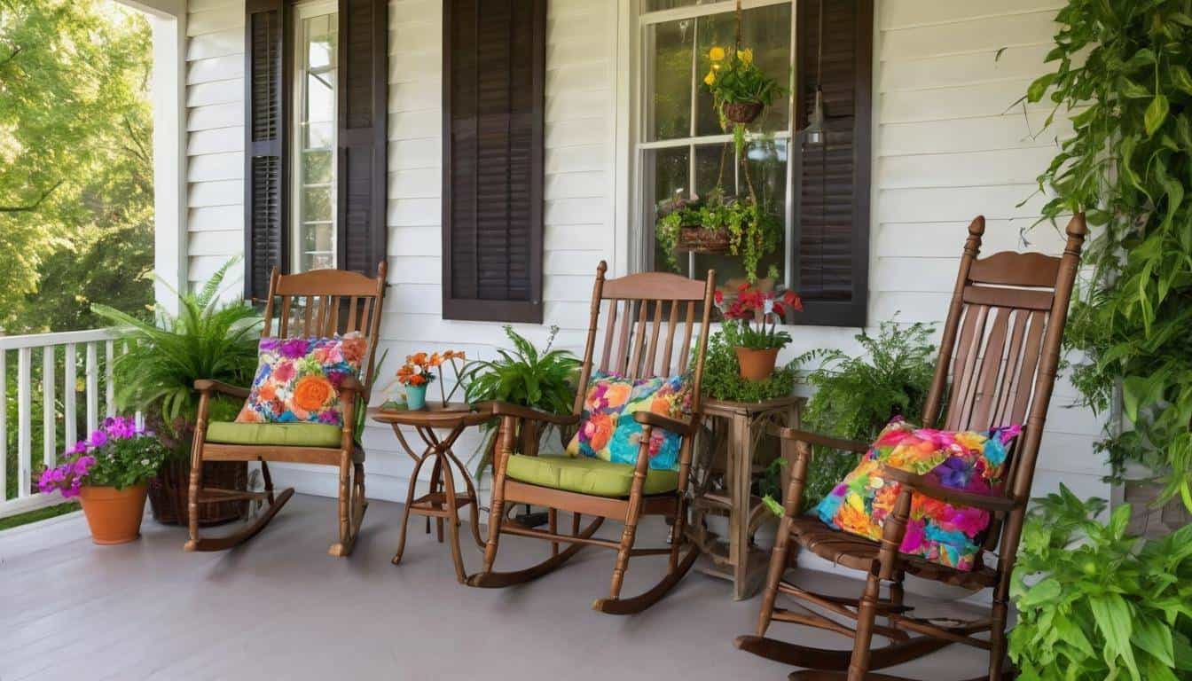 Inviting brown front porch