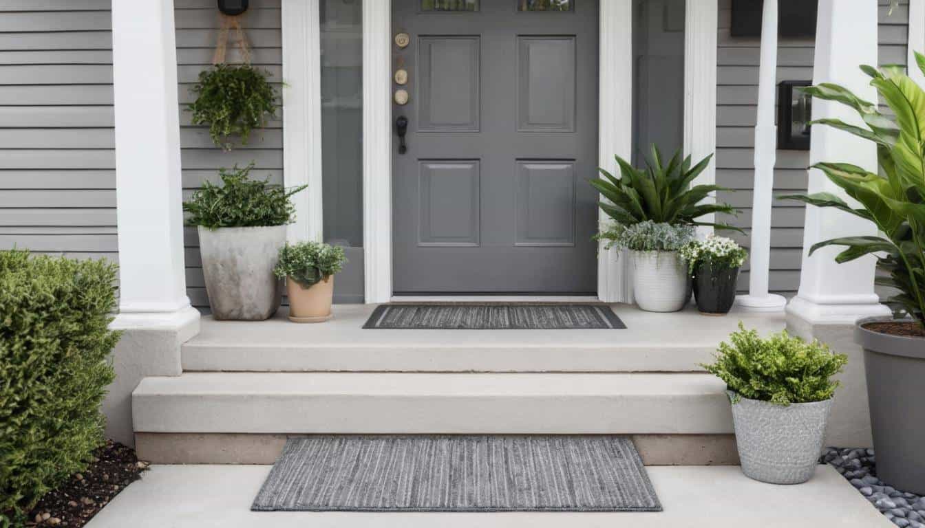 Inviting grey front porch