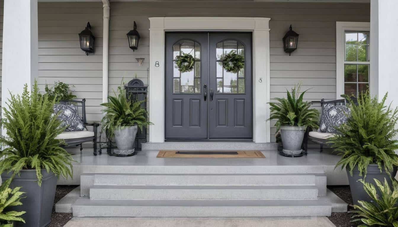 Inviting grey porch design