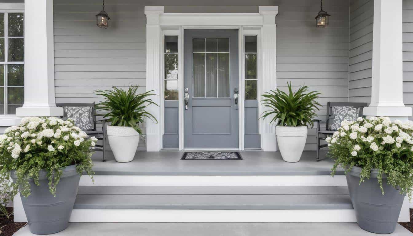 Inviting grey porch design