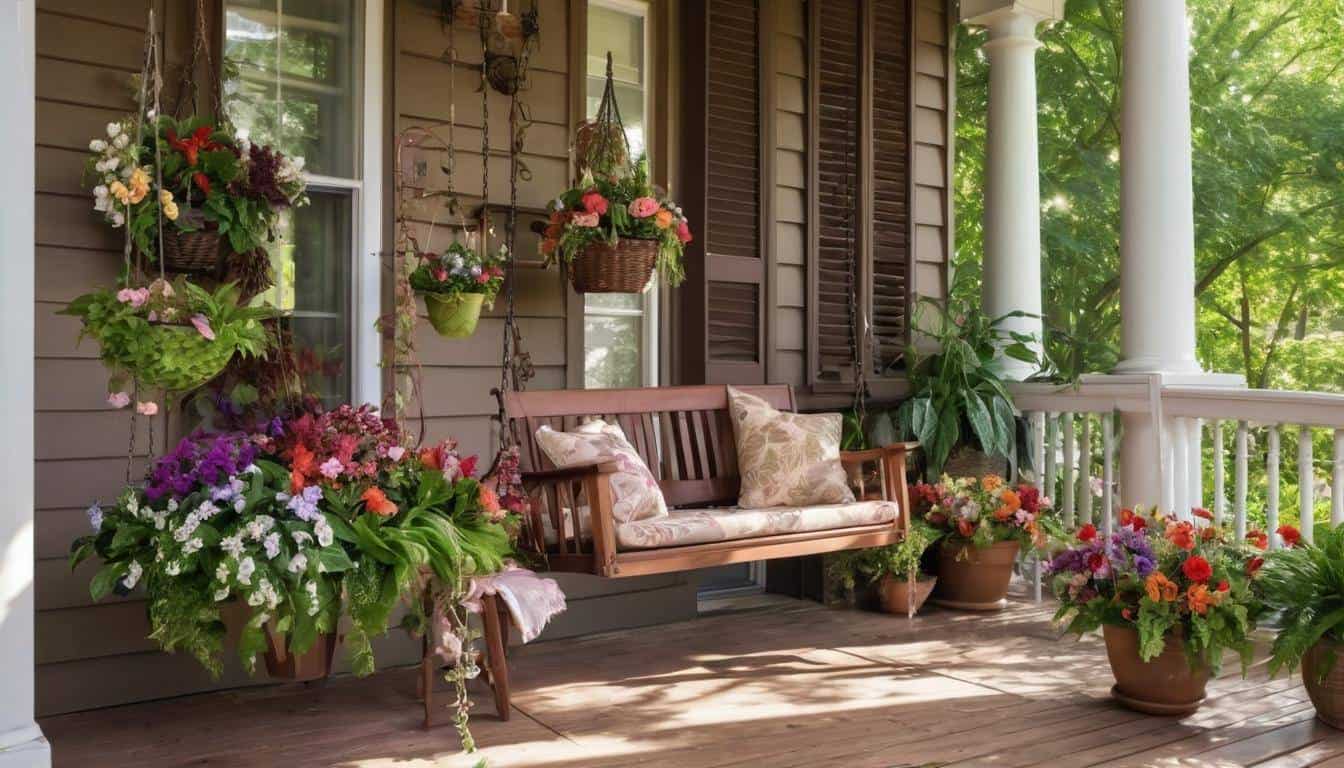 Lush floral porch oasis