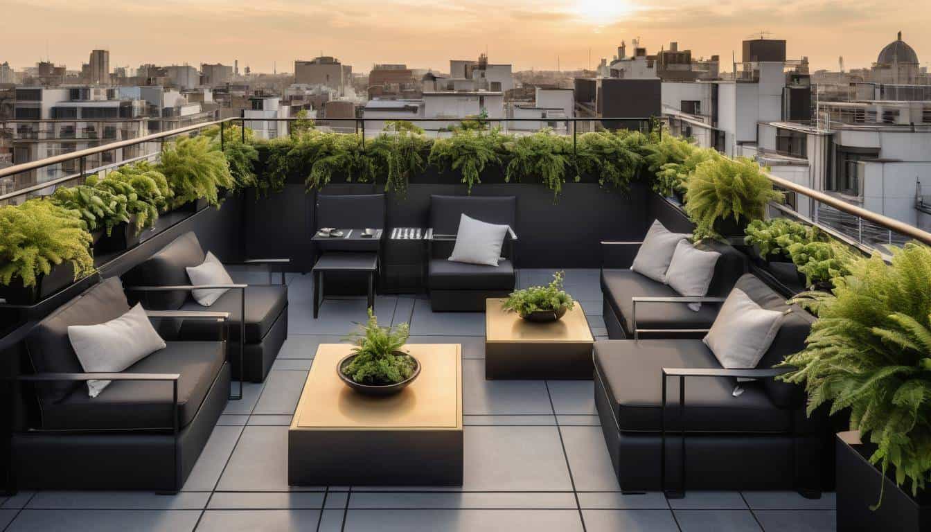 Luxurious black rooftop design