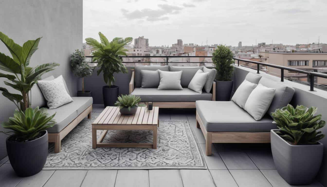 Modern grey rooftop design