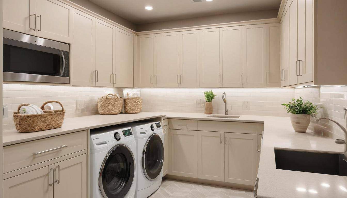 Modern light beige laundry