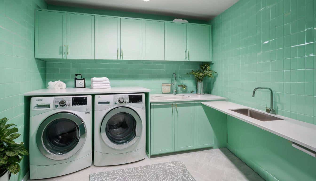 Modern mint green laundry