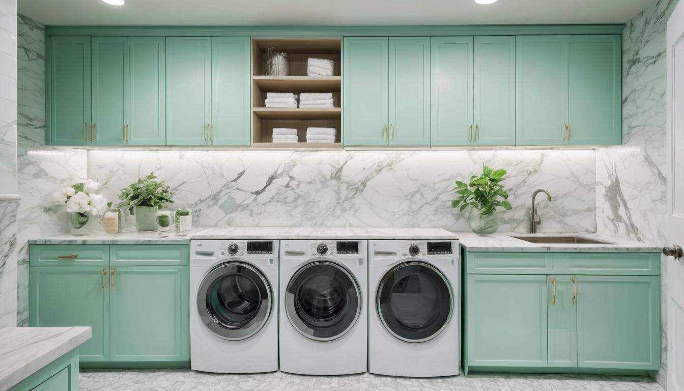 Modern mint green laundry