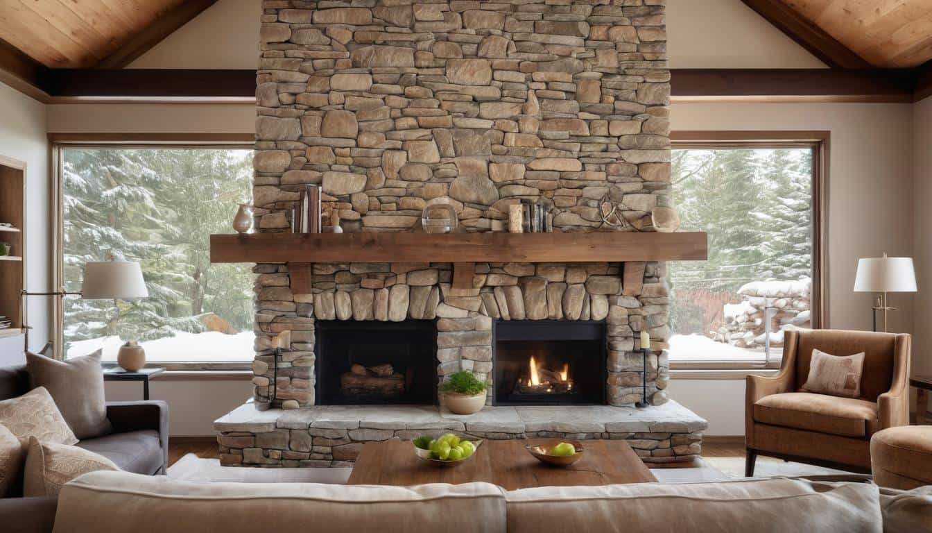 Modern rustic fireplace design