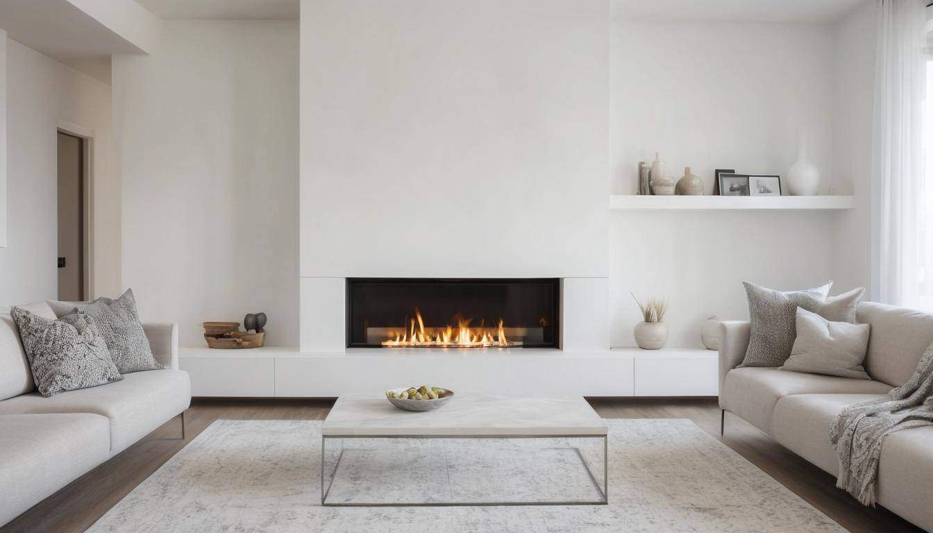 Modern white fireplace design