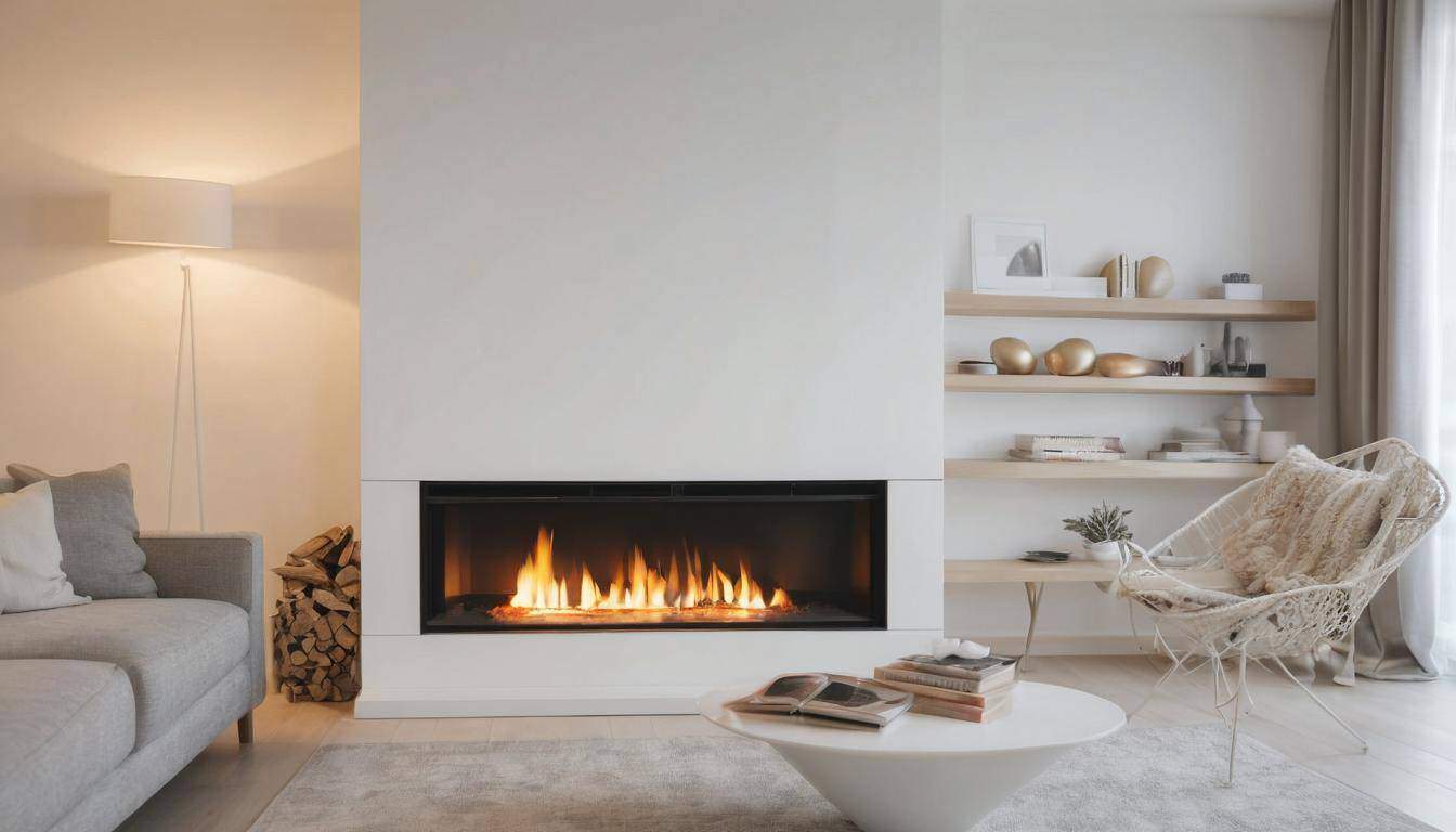 Modern white fireplace design