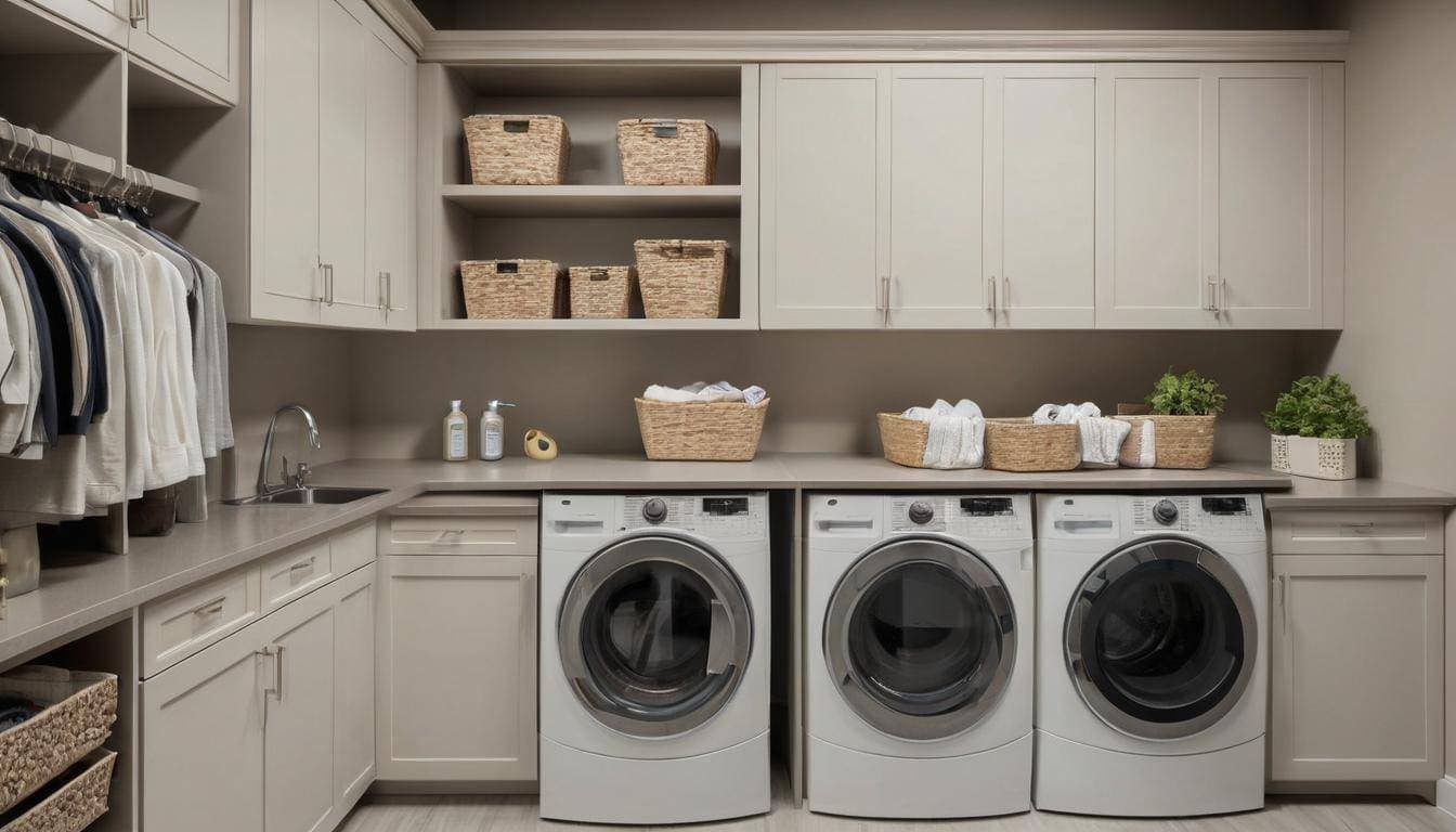 Organized laundry cabinet