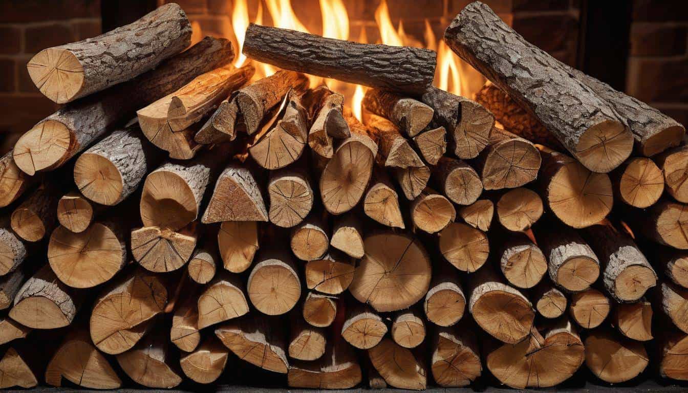 Quality seasoned hardwood firewood display