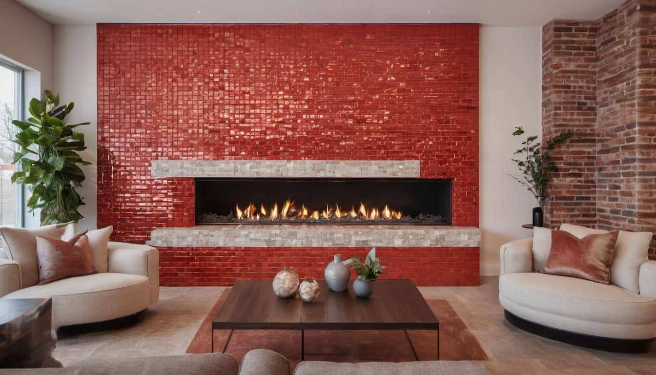 Red Fireplace Array