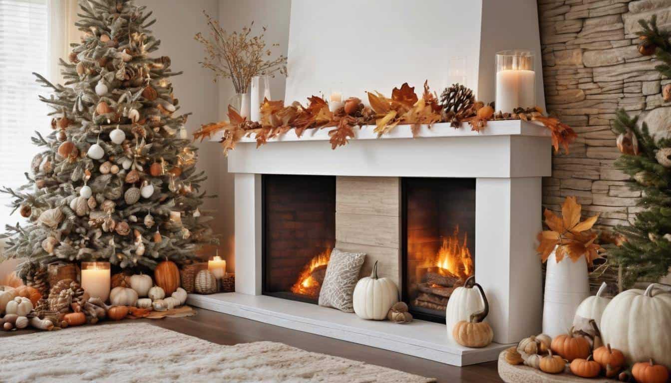 Seasonal fireplace decor