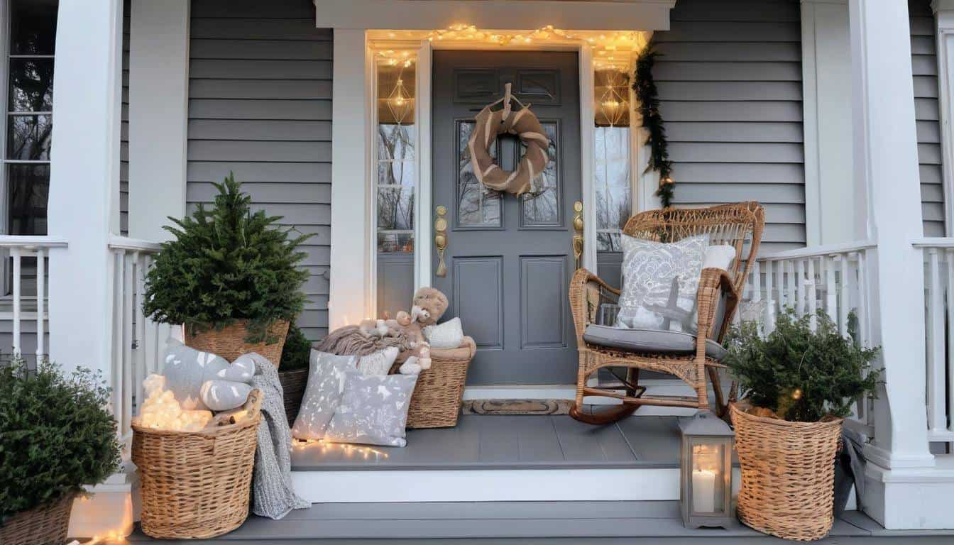 Serene grey front porch