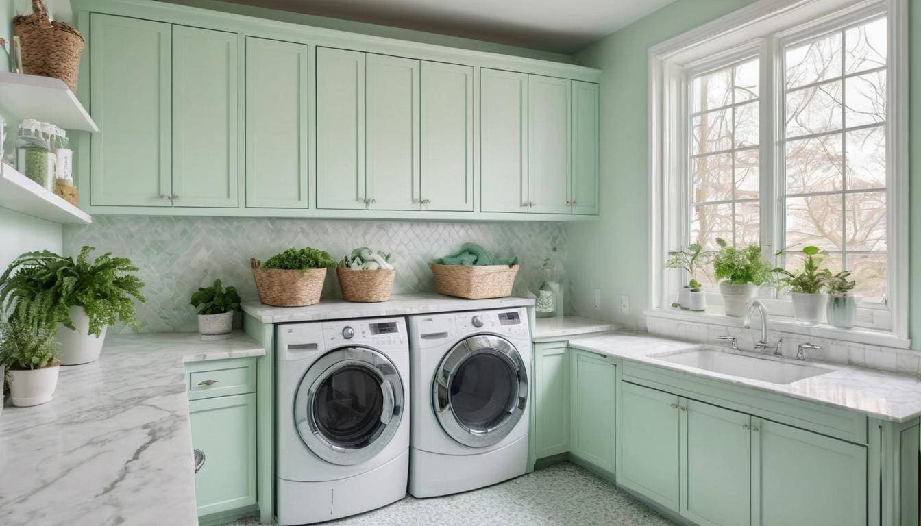 Serene mint green laundry