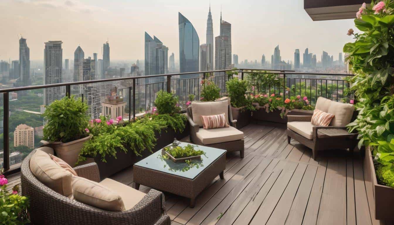 Serene rooftop oasis