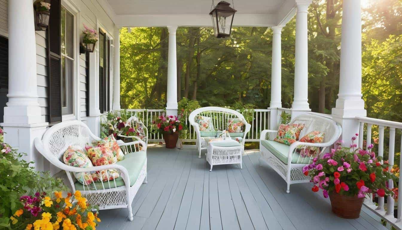 Serene white porch oasis