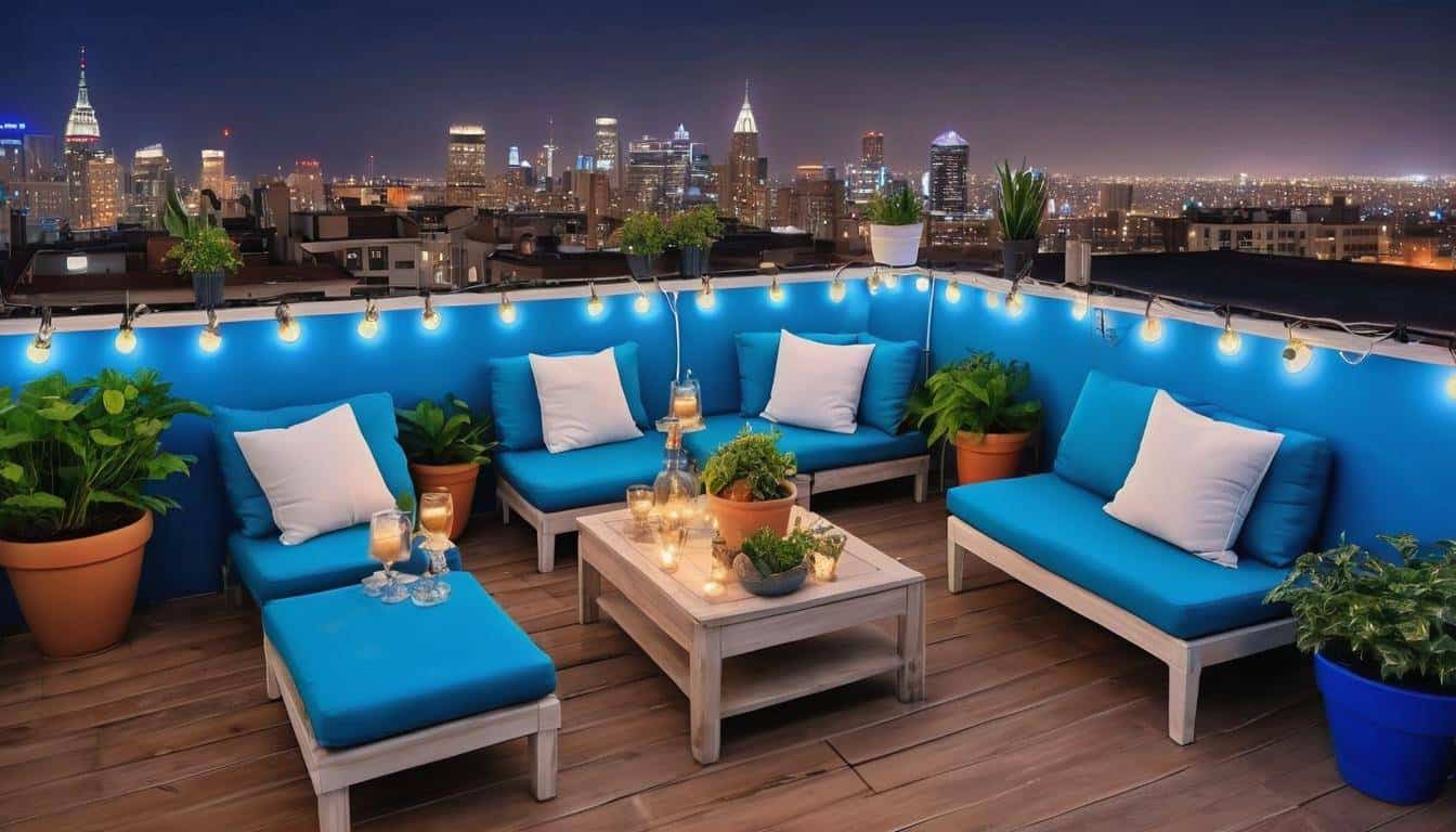 Serenity on city rooftop