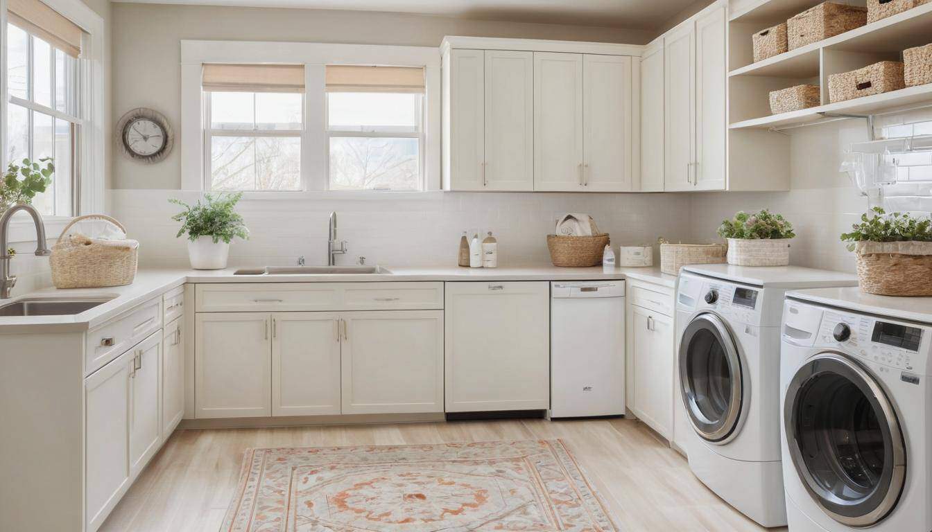 Spacious organized laundry room