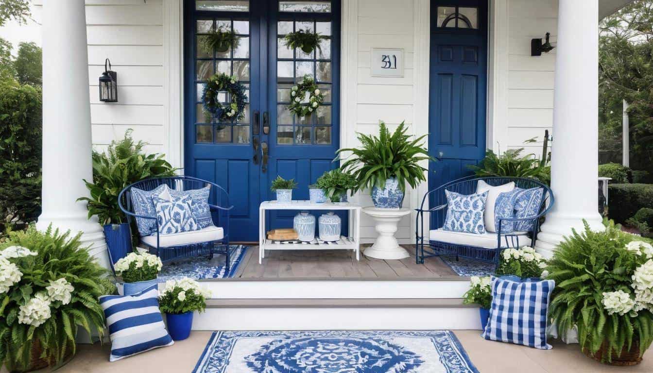 Stylish Blue Front Porch