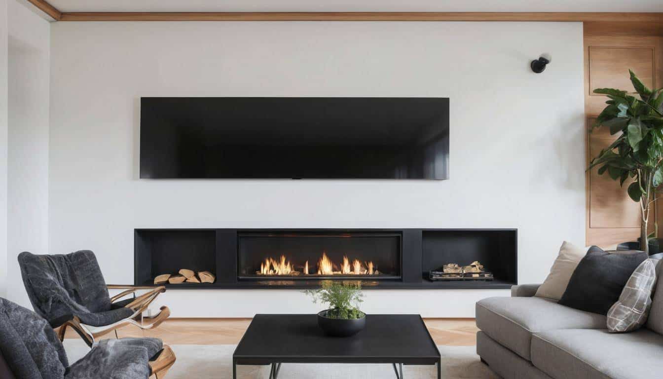 Stylish black fireplace