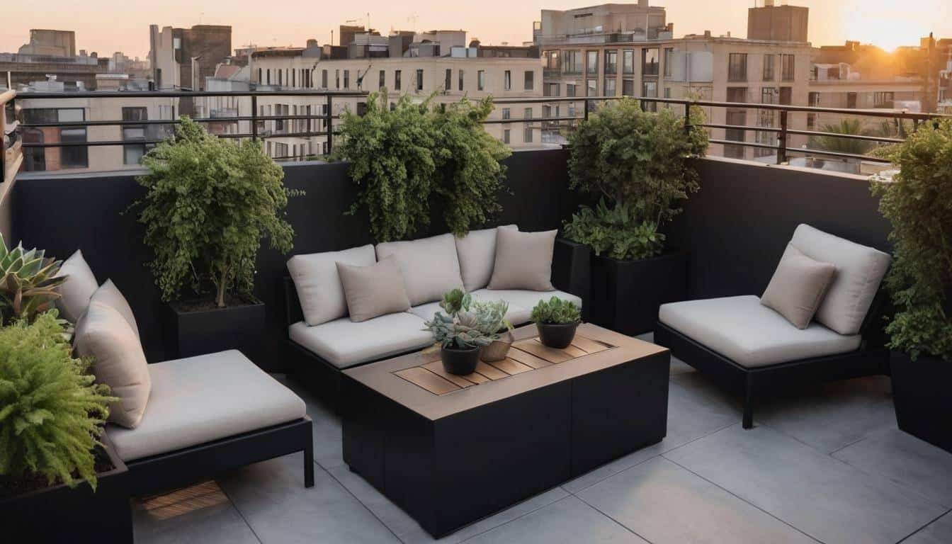 Stylish black rooftop design