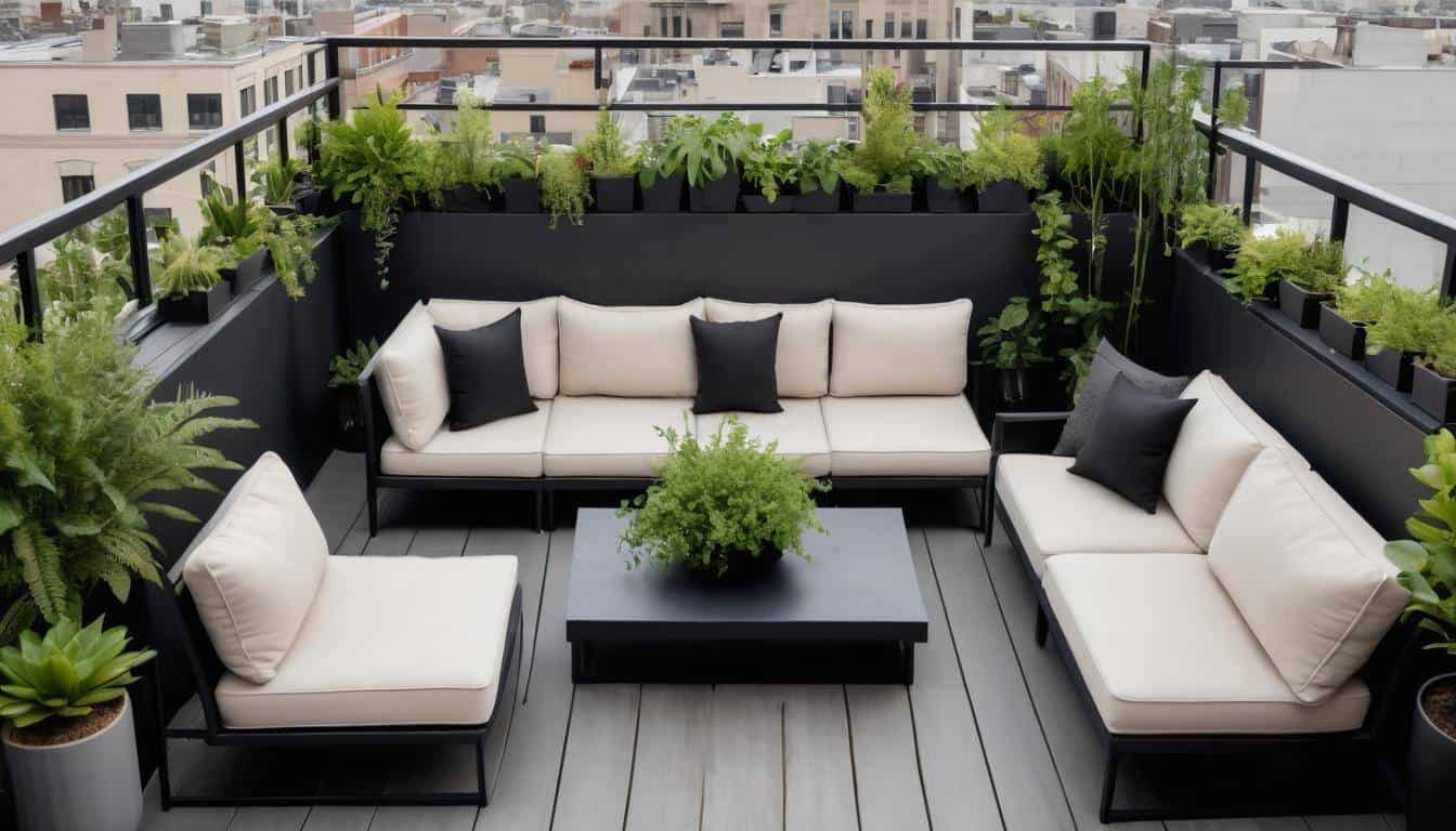 Stylish black rooftop design